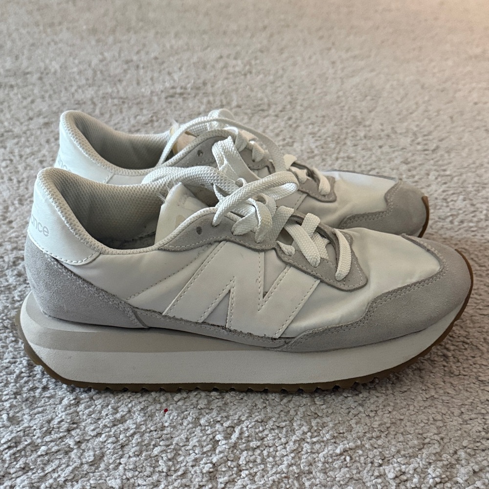 New Balance Classic White and Gray Shoes